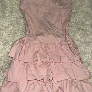 Forever 21 Light Pink Tiered Ruffle Dress